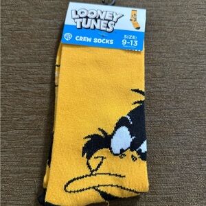 Warner Bros. Looney Tunes Daffy Duck Yellow Crew Socks